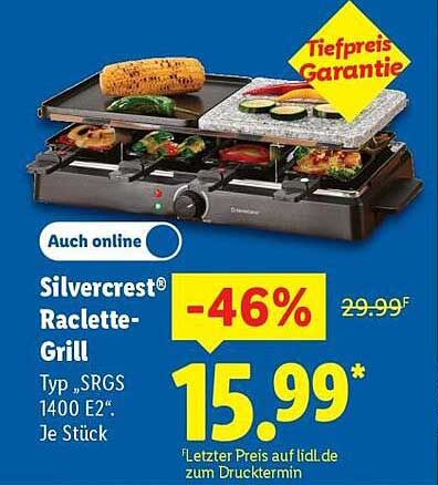 Silvercrest® Raclette-Grill Typ SRGS 1400 E2