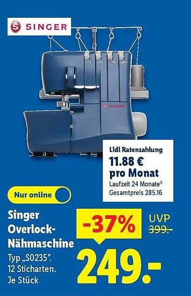 Singer Overlock-Nähmaschine Typ „S0235“ - Nur für kurze Zeit