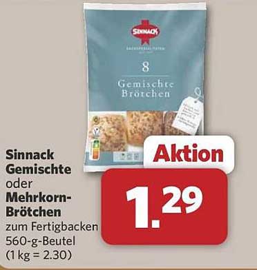 Sinnack Gemischte oder Mehrkorn-Brötchen zum Fertigbacken 560-g-Beutel