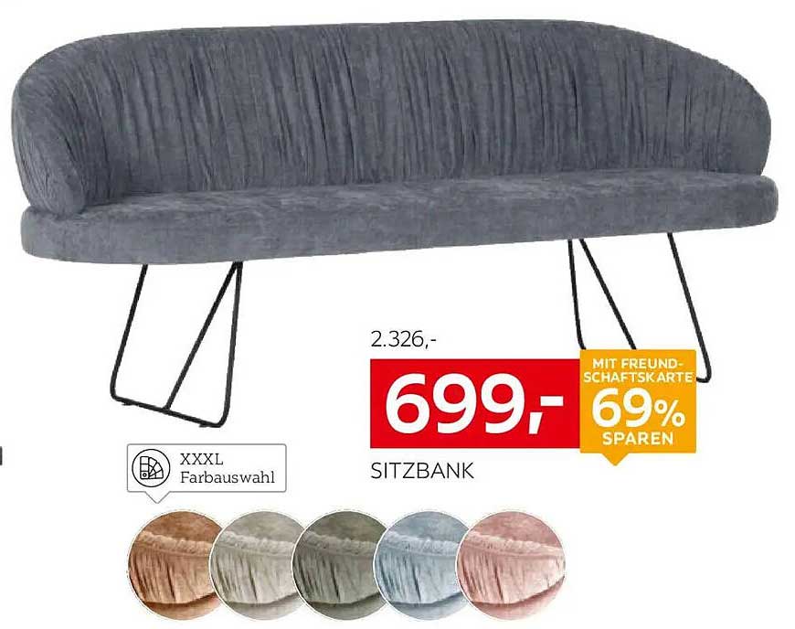 Sitzbank mit exquisite Verarbeitung und stylischem Design