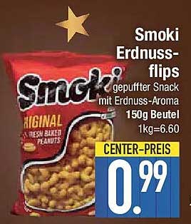 Smoki Erdnussflips 150g Beutel für nur 0,99 €