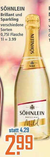Söhnelein Brilliant und Sparkling 0,75l Flasche