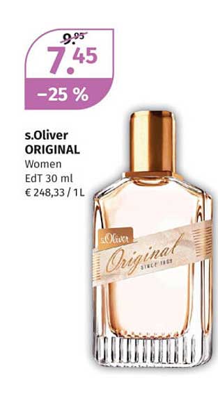 s.Oliver ORIGINAL Women EdT 30 ml - 25% reduziert