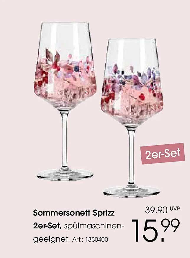 Sommeronett Sprizz 2er-Set, spülmaschinengeeignet