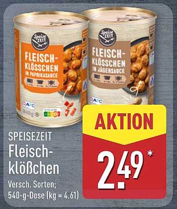 SPEISEZEIT Fleischklößchen in Jägersauce und Paprikasauce - Aktionspreis 2,49 €