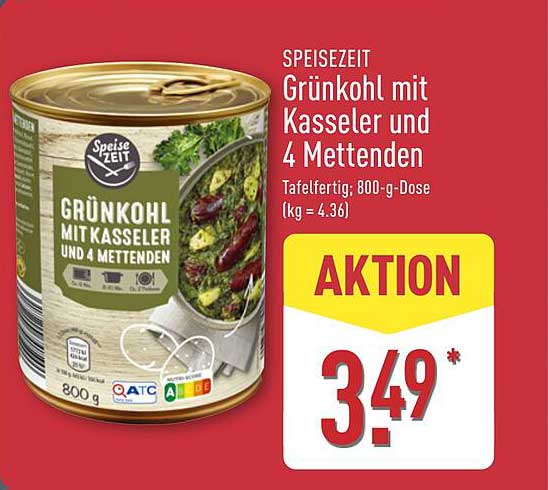 SPEISEZEIT Grünkohl mit Kasseler und 4 Mettenden