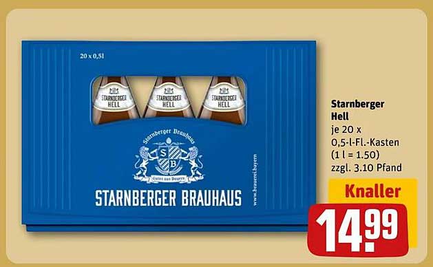 Starnberger Hell, je 20 x 0,5l-Fl.-Kasten