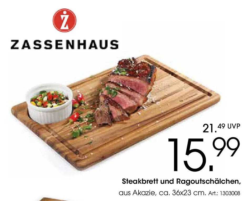 Steakbrett und Ragoutsälchen, aus Akazie, ca. 36x23 cm