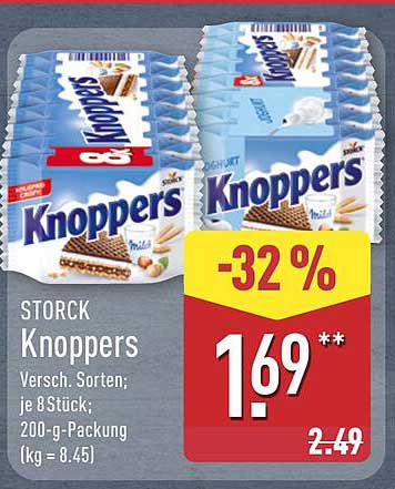 STORCK Knoppers - Verschiedene Sorten; je 8 Stück