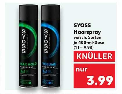 SYOSS Haarspray, verschiedene Sorten, je 400-ml-Dose