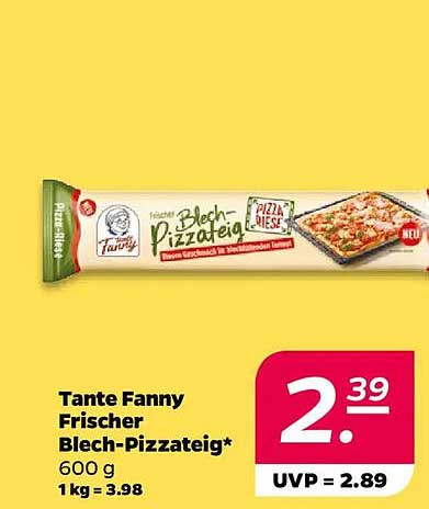 Tante Fanny Frischer Blech-Pizzateig 600 g
