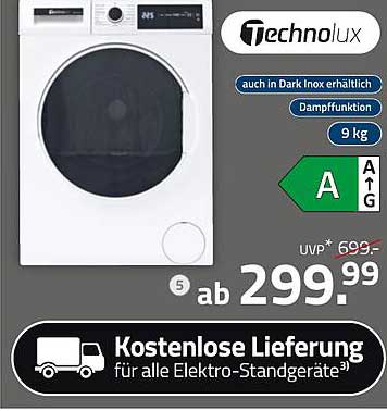 Technolux 9 kg Wäschetrockner mit Dampffunktion