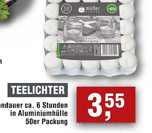 Teelichter - 50er Packung für stimmungsvolle Momente
