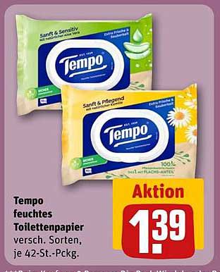 Tempo feuchtes Toilettenpapier - verschiedene Sorten, je 42-St.-Pck.
