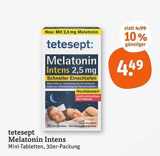 tetesept Melatonin Intens 2,5 mg Mini-Tabletten 30er-Packung