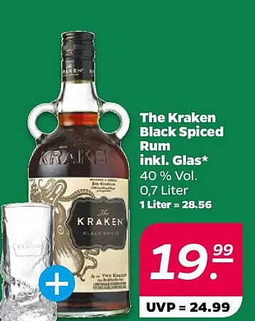 The Kraken Black Spiced Rum inkl. Glas