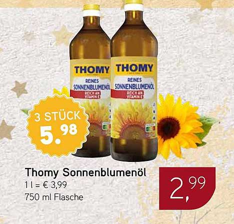 Thomy Sonnenblumenöl 750 ml - 3 Stück für nur 5,98 €