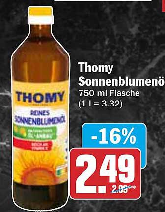 Thomy Sonnenblumenöl 750 ml Flasche