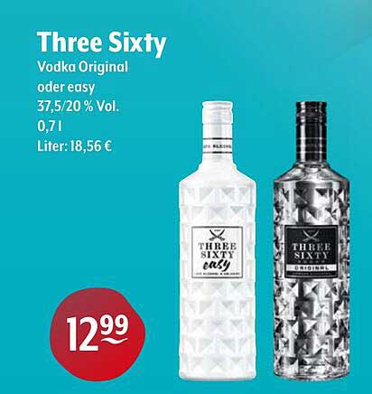 Three Sixty Vodka Original oder easy