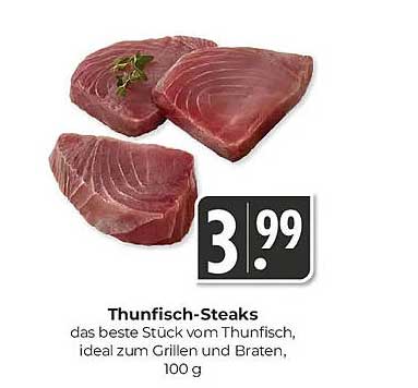 Thunfisch-Steaks – das beste Stück vom Thunfisch, ideal zum Grillen und Braten, 100 g