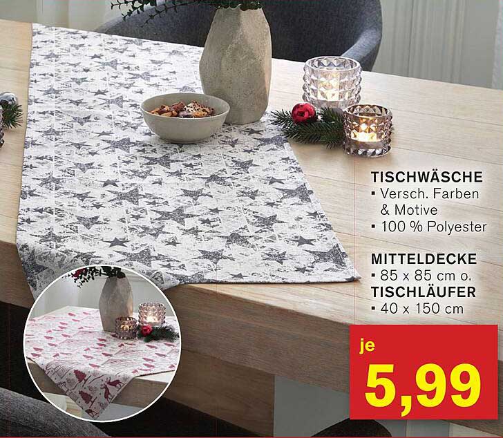 Tischwäsche in verschiedenen Farben & Motiven - 100 % Polyester