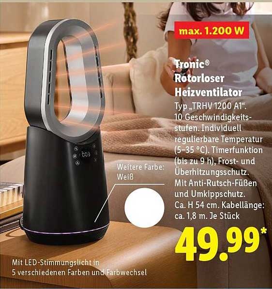 Tronic® Rotorloser Heizventilator Typ TRHV 1200 A1