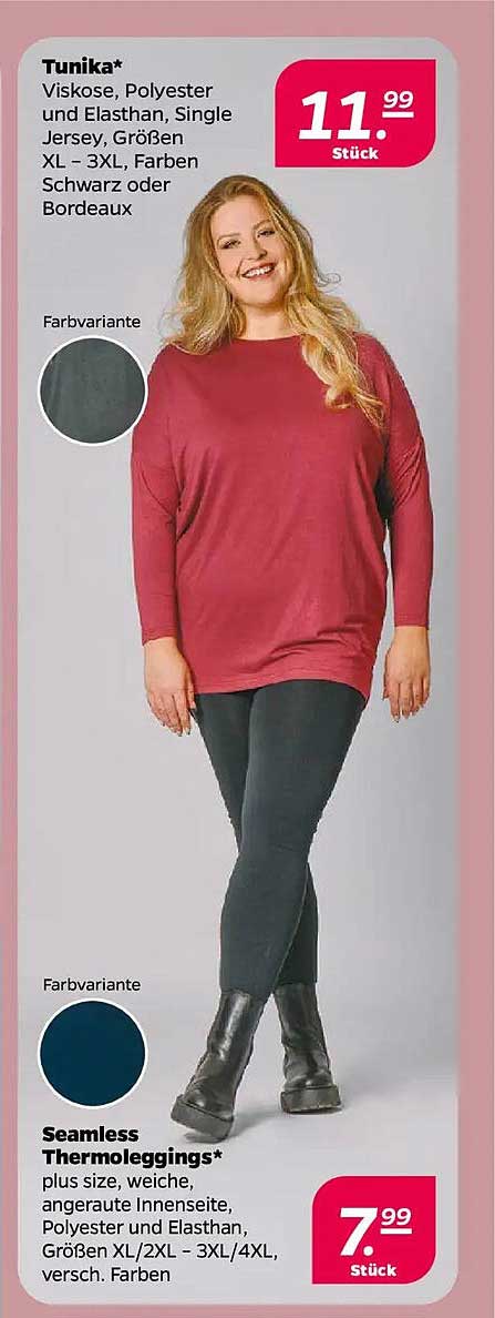 Tunika aus Viskose, Polyester und Elasthan - Erhältlich in Schwarz oder Bordeaux