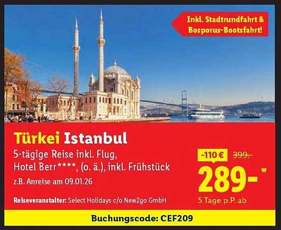 Türkei Istanbul - 5-tägige Reise inkl. Flug, Hotel Berr****, inkl. Frühstück