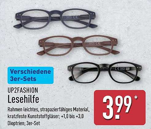 UP2FASHION Lesehilfe - 3er-Set für nur 3,99 €