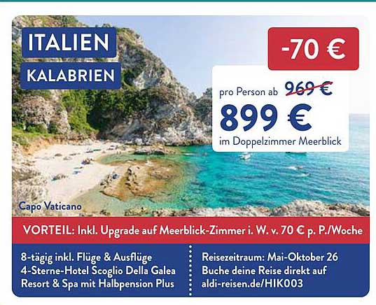 Urlaub in Kalabrien – Italien: 8-tägige Reise inkl. Flüge & Ausflüge im Doppelzimmer Meerblick