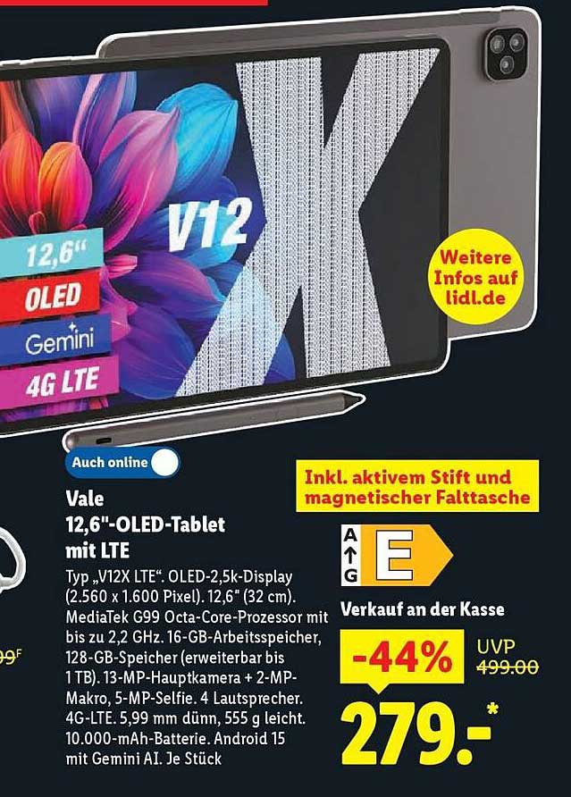 Vale 12,6"-OLED-Tablet mit LTE