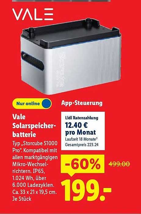 Vale Solarspeicherbatterie Typ „Storcube S1000 Pro“
