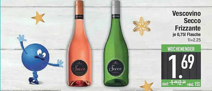 Vescovino Secco Frizzante je 0,75l Flasche