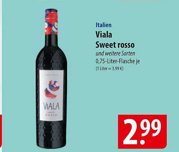 Viala Sweet rosso 0,75-Liter-Flasche