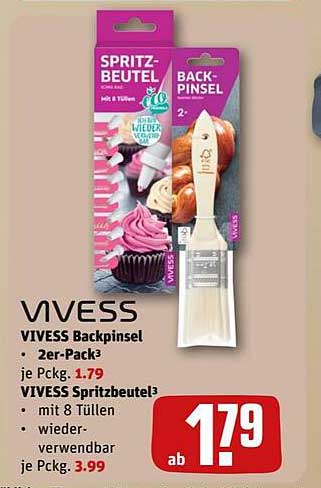 VIVESS Backpinsel und Spritzbeutel-Set