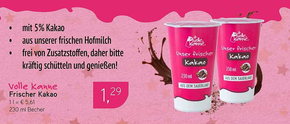 Volle Kanne Frischer Kakao 230 ml Becher