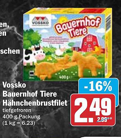 Vossko Bauernhof Tiere Hähnchenbrustfilet 400 g