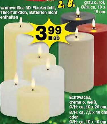 warmweißes 3D-Flackerlicht, Timerfunktion, Batterien nicht enthalten