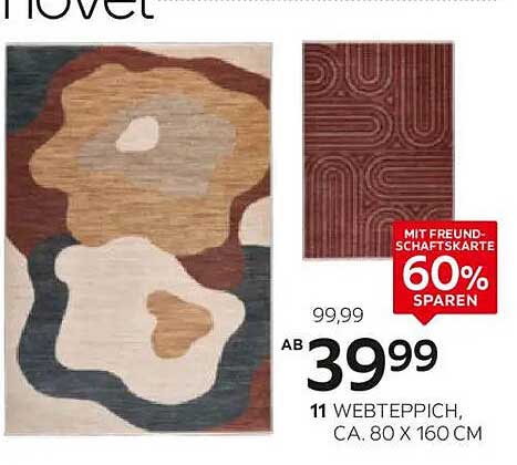 Webteppich NOVET, ca. 80 x 160 cm