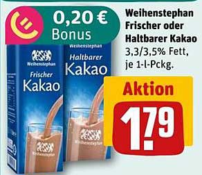 Weihenstephan Frischer oder Haltbarer Kakao 1-Liter-Päckchen