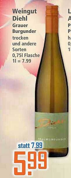 Weingut Diehl Grauer Burgunder trocken 0,75l