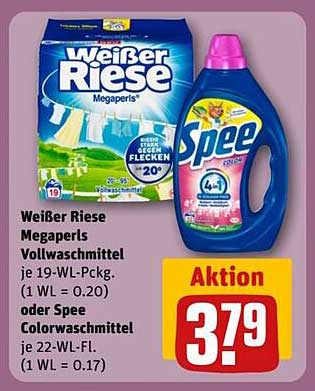 Weißer Riese Megaperls Vollwaschmittel oder Spee Colorwaschmittel