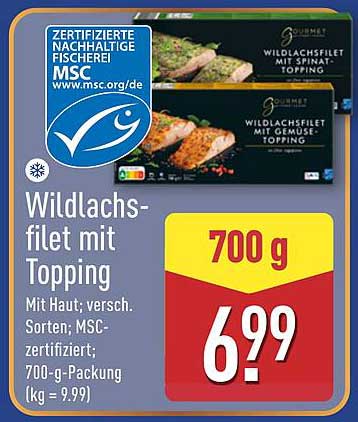 Wildlachsfilet mit Topping 700 g