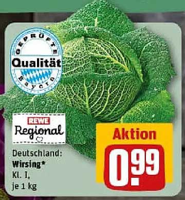 Wirsing, Kl. 1, je 1 kg - REWE Regional