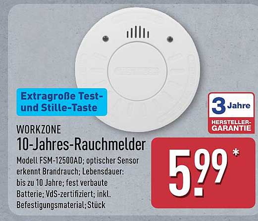 WORKZONE 10-JAHRES-RAUCHMELDER FSM-12500AD