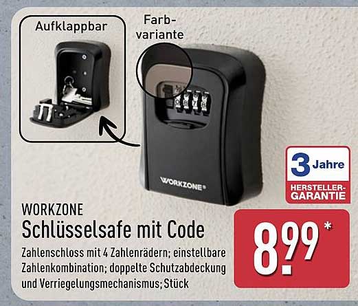 WORKZONE Schlüssel safe mit Code