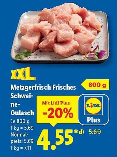 XXL Metzgerfrisch Frisches Schweine-Gulasch 800 g