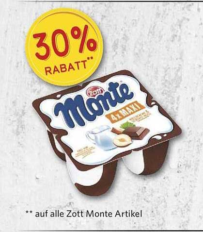 Zott Monte - 30% Rabatt auf alle Artikel