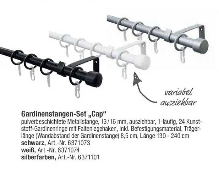 Gardinenstangen-Set „Cap“