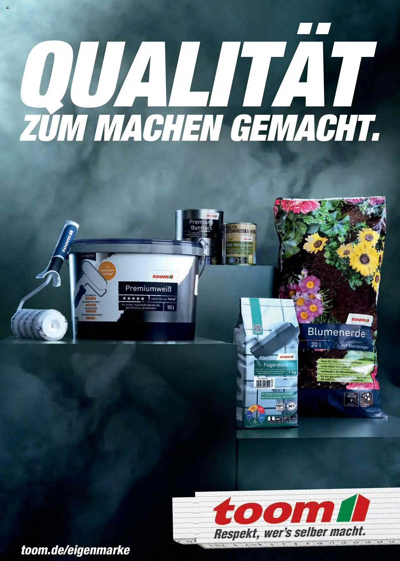 Premiumweiß  
Premium Buntlack  
Blumenerde  
Fugenbündel